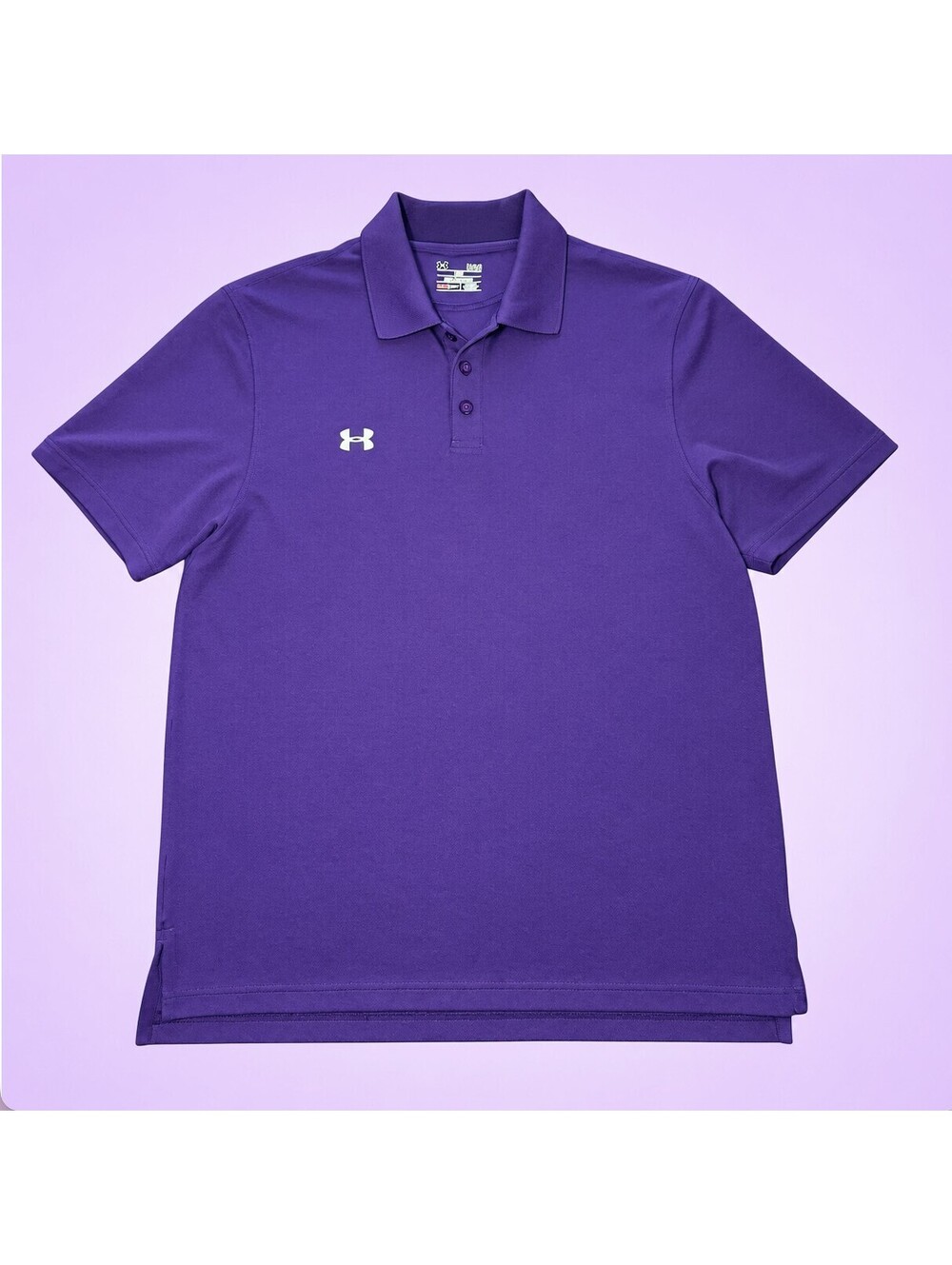 Under Armour HeatGear Men's Large Purple Short Sleeve Performance Golf Polo